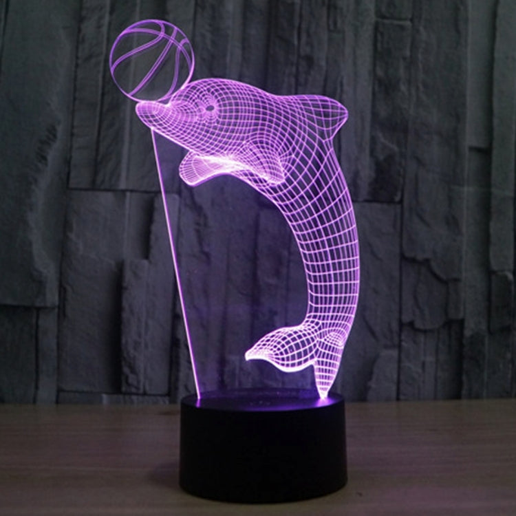 Lampada da scrivania con lampada stereo visiva creativa a 7 colori, luce notturna, Dolphin Heading the Ball Style