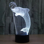 Lampada da scrivania con lampada stereo visiva creativa a 7 colori, luce notturna, Dolphin Heading the Ball Style