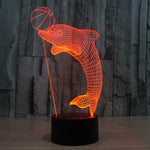 Lampada da scrivania con lampada stereo visiva creativa a 7 colori, luce notturna, Dolphin Heading the Ball Style