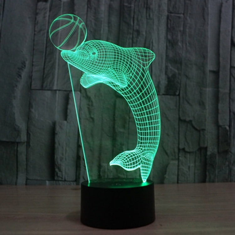 Lampada da scrivania con lampada stereo visiva creativa a 7 colori, luce notturna, Dolphin Heading the Ball Style