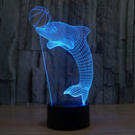 Lampada da scrivania con lampada stereo visiva creativa a 7 colori, luce notturna, Dolphin Heading the Ball Style