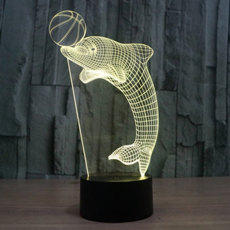 Lampada da scrivania con lampada stereo visiva creativa a 7 colori, luce notturna, Dolphin Heading the Ball Style