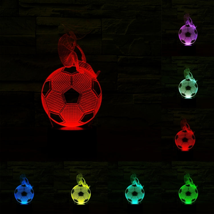 Luce notturna creativa per lampada stereo visiva con scolorimento a 7 colori, Thinking Football Style