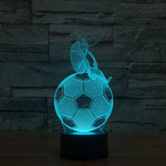 Luce notturna creativa per lampada stereo visiva con scolorimento a 7 colori, Thinking Football Style