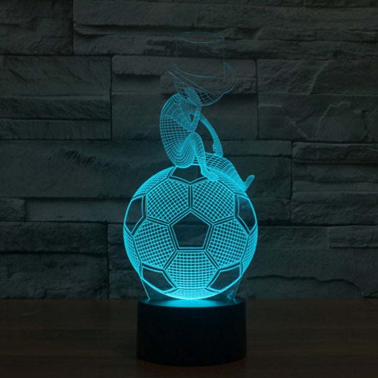 Luce notturna creativa per lampada stereo visiva con scolorimento a 7 colori, Thinking Football Style