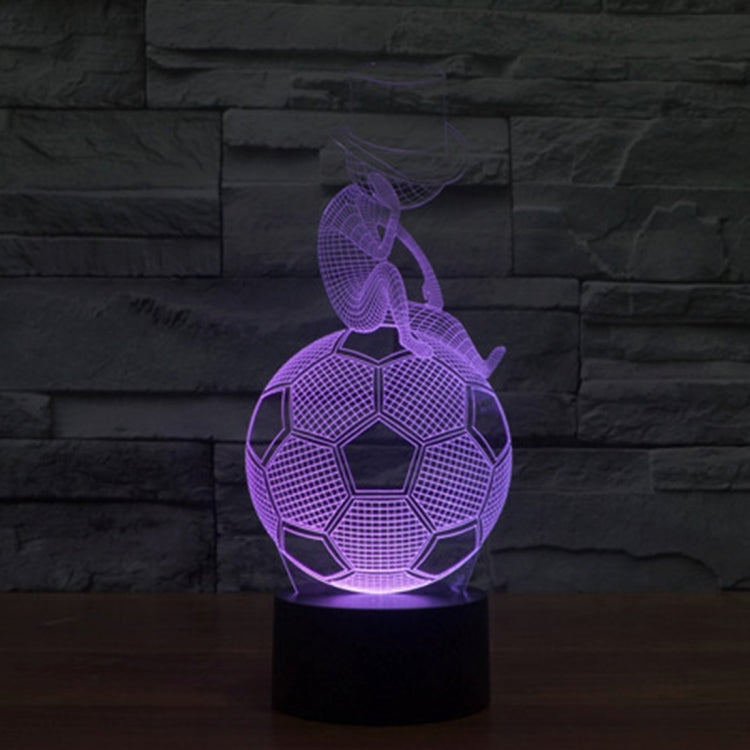 Luce notturna creativa per lampada stereo visiva con scolorimento a 7 colori, Thinking Football Style