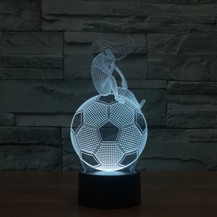 Luce notturna creativa per lampada stereo visiva con scolorimento a 7 colori, Thinking Football Style