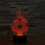 Luce notturna creativa per lampada stereo visiva con scolorimento a 7 colori, Thinking Football Style