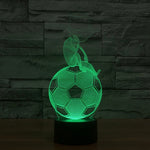 Luce notturna creativa per lampada stereo visiva con scolorimento a 7 colori, Thinking Football Style