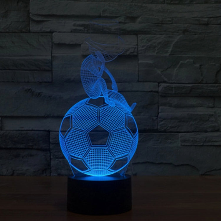 Luce notturna creativa per lampada stereo visiva con scolorimento a 7 colori, Thinking Football Style