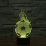 Luce notturna creativa per lampada stereo visiva con scolorimento a 7 colori, Thinking Football Style