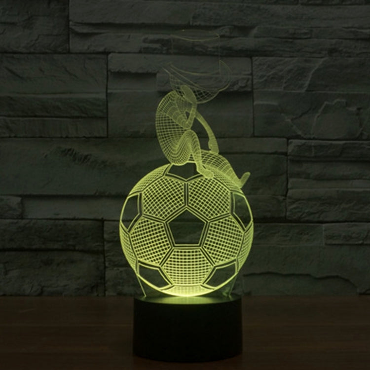 Luce notturna creativa per lampada stereo visiva con scolorimento a 7 colori, Thinking Football Style