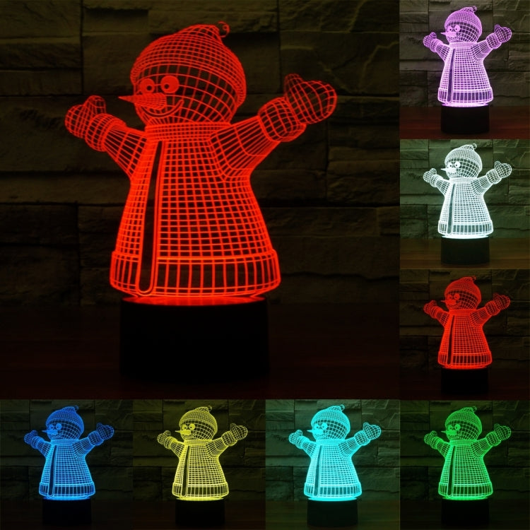 Lampada da scrivania con lampada stereo visiva creativa a 7 colori, luce notturna, 2923 Snowman Style