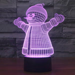 Lampada da scrivania con lampada stereo visiva creativa a 7 colori, luce notturna, 2923 Snowman Style