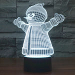 Lampada da scrivania con lampada stereo visiva creativa a 7 colori, luce notturna, 2923 Snowman Style