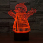 Lampada da scrivania con lampada stereo visiva creativa a 7 colori, luce notturna, 2923 Snowman Style