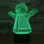 Lampada da scrivania con lampada stereo visiva creativa a 7 colori, luce notturna, 2923 Snowman Style
