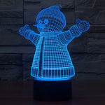 Lampada da scrivania con lampada stereo visiva creativa a 7 colori, luce notturna, 2923 Snowman Style