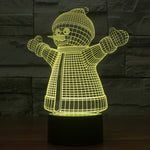 Lampada da scrivania con lampada stereo visiva creativa a 7 colori, luce notturna, 2923 Snowman Style