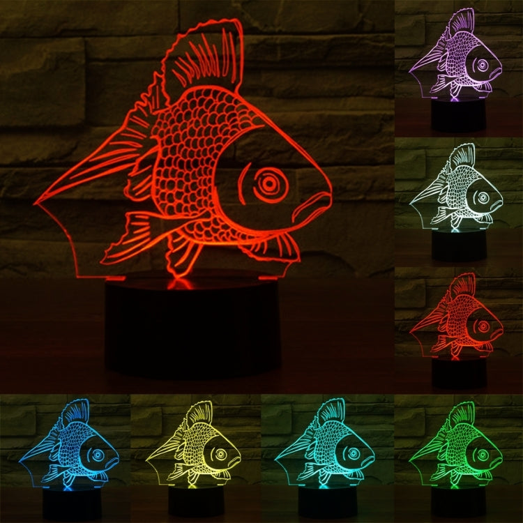 Lampada da scrivania con lampada stereo visiva creativa a 7 colori, luce notturna, Goldfish Style