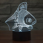 Lampada da scrivania con lampada stereo visiva creativa a 7 colori, luce notturna, Goldfish Style
