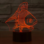 Lampada da scrivania con lampada stereo visiva creativa a 7 colori, luce notturna, Goldfish Style