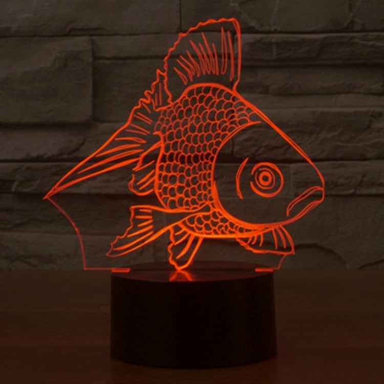 Lampada da scrivania con lampada stereo visiva creativa a 7 colori, luce notturna, Goldfish Style