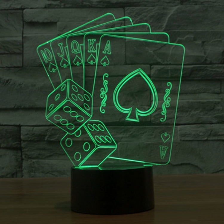 Lampada da scrivania con lampada stereo visiva creativa a 7 colori, luce notturna, Poker Style