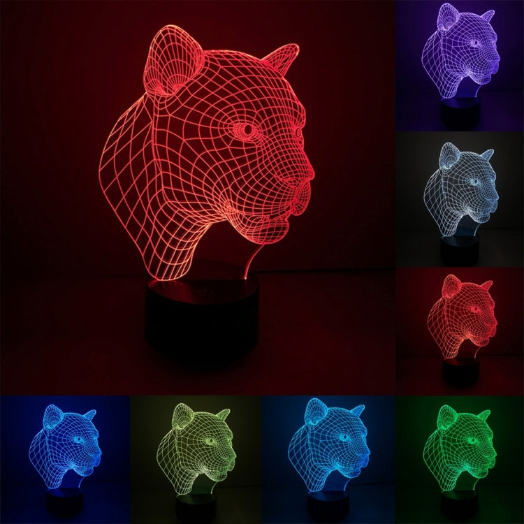Lampada da scrivania con lampada stereo visiva creativa a 7 colori, luce notturna, Leopard Style