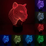 Lampada da scrivania con lampada stereo visiva creativa a 7 colori, luce notturna, Leopard Style