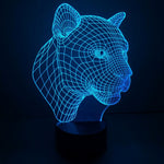 Lampada da scrivania con lampada stereo visiva creativa a 7 colori, luce notturna, Leopard Style