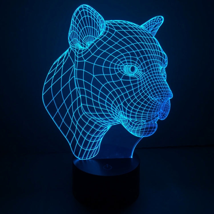 Lampada da scrivania con lampada stereo visiva creativa a 7 colori, luce notturna, Leopard Style