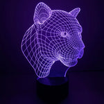 Lampada da scrivania con lampada stereo visiva creativa a 7 colori, luce notturna, Leopard Style