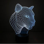 Lampada da scrivania con lampada stereo visiva creativa a 7 colori, luce notturna, Leopard Style