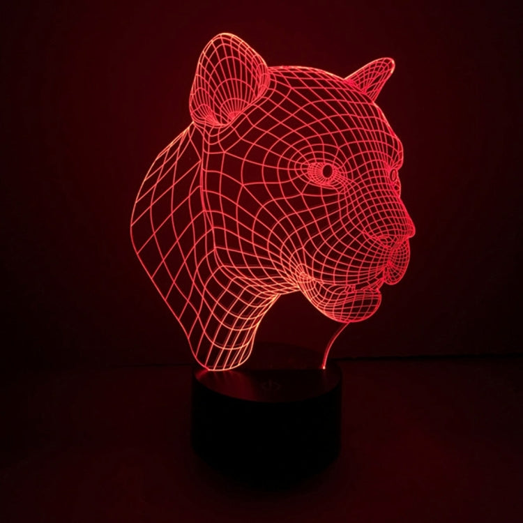 Lampada da scrivania con lampada stereo visiva creativa a 7 colori, luce notturna, Leopard Style