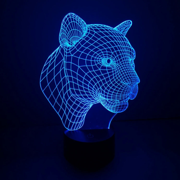 Lampada da scrivania con lampada stereo visiva creativa a 7 colori, luce notturna, Leopard Style