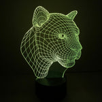 Lampada da scrivania con lampada stereo visiva creativa a 7 colori, luce notturna, Leopard Style