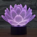 Lampada da scrivania con lampada stereo visiva creativa a 7 colori, luce notturna, Lotus Style