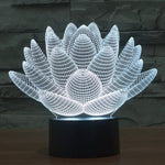 Lampada da scrivania con lampada stereo visiva creativa a 7 colori, luce notturna, Lotus Style