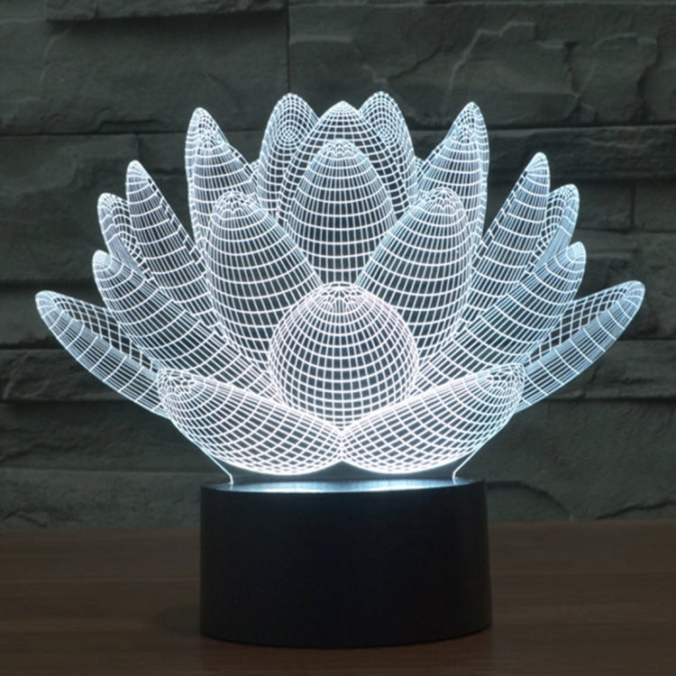 Lampada da scrivania con lampada stereo visiva creativa a 7 colori, luce notturna, Lotus Style