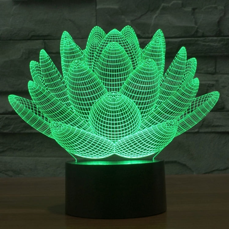 Lampada da scrivania con lampada stereo visiva creativa a 7 colori, luce notturna, Lotus Style