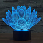 Lampada da scrivania con lampada stereo visiva creativa a 7 colori, luce notturna, Lotus Style