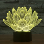 Lampada da scrivania con lampada stereo visiva creativa a 7 colori, luce notturna, Lotus Style
