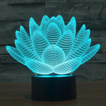 Lampada da scrivania con lampada stereo visiva creativa a 7 colori, luce notturna, Lotus Style