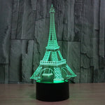 Lampada da scrivania con lampada stereo visiva creativa a 7 colori, luce notturna, Eiffel Tower Style