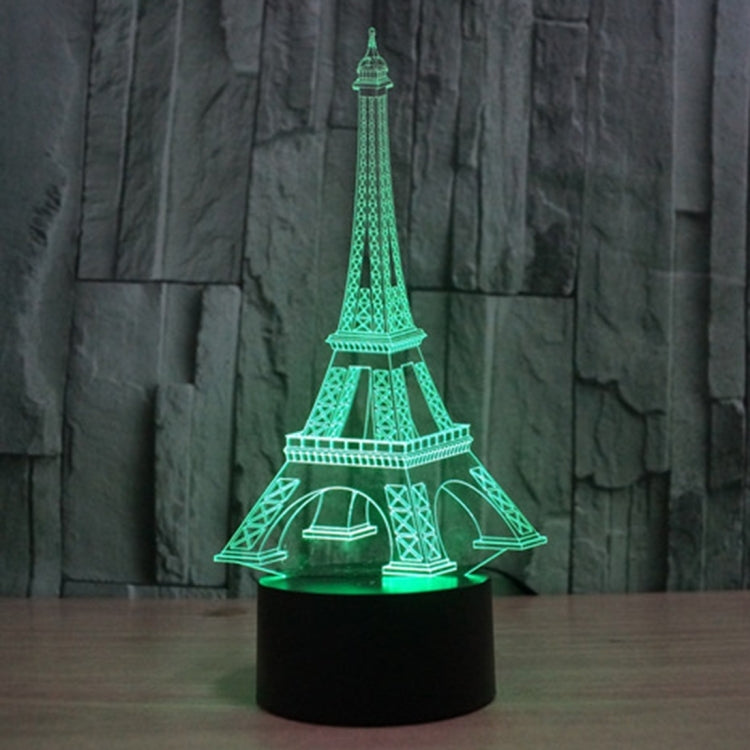 Lampada da scrivania con lampada stereo visiva creativa a 7 colori, luce notturna, Eiffel Tower Style