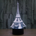 Lampada da scrivania con lampada stereo visiva creativa a 7 colori, luce notturna, Eiffel Tower Style