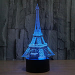 Lampada da scrivania con lampada stereo visiva creativa a 7 colori, luce notturna, Eiffel Tower Style