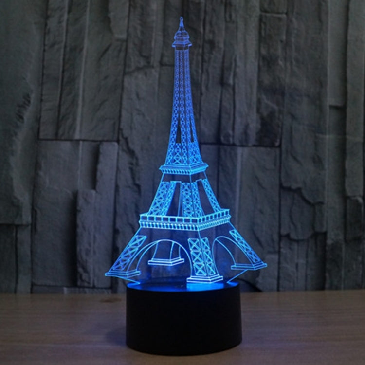 Lampada da scrivania con lampada stereo visiva creativa a 7 colori, luce notturna, Eiffel Tower Style