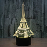 Lampada da scrivania con lampada stereo visiva creativa a 7 colori, luce notturna, Eiffel Tower Style